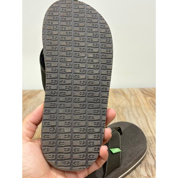 Sanuk Root Beer Cozy Flip Flops Brown Size 2-3 - Picture 4 of 5